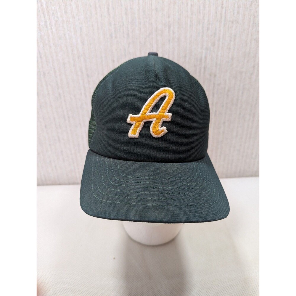 New Era Green Hat Cap A Made In USA Vintage Strap Back